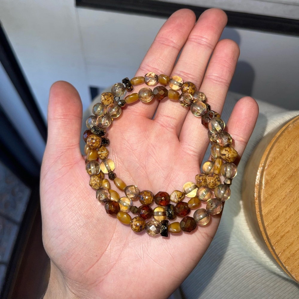 Wrap around vintage tiger eye beaded bracelet